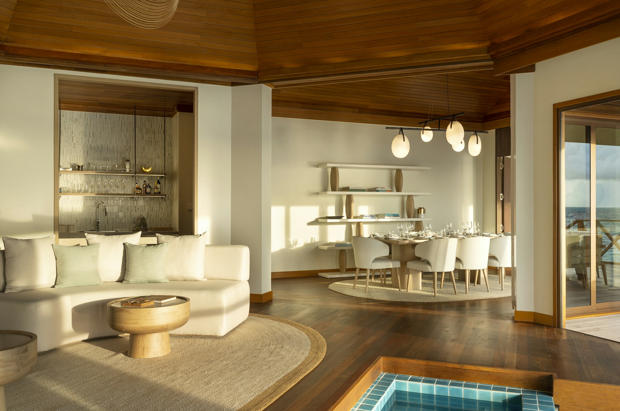 Two Bedroom Ocean Pavilion with Indoor-Outdoor Pool - Living Area