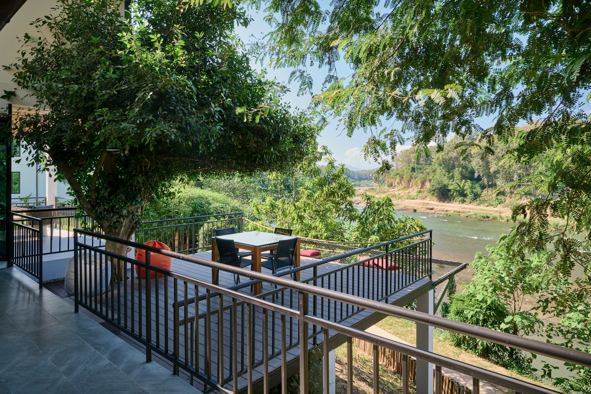 Sunset Namkhan - Deck Overlooking River