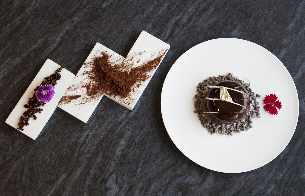 Dark Chocolate, Passion Fruit, Chocolate Granita