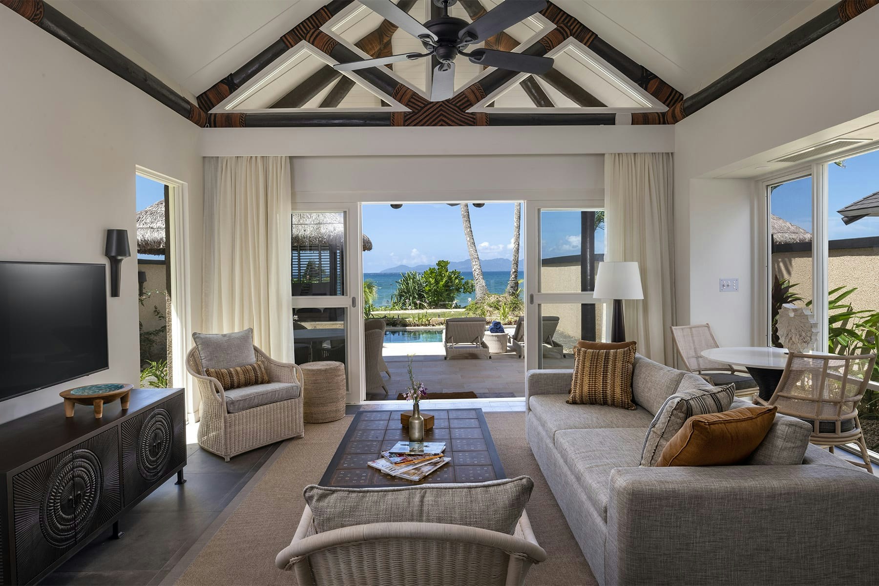 1BR Beachfront Villa - Living Area
