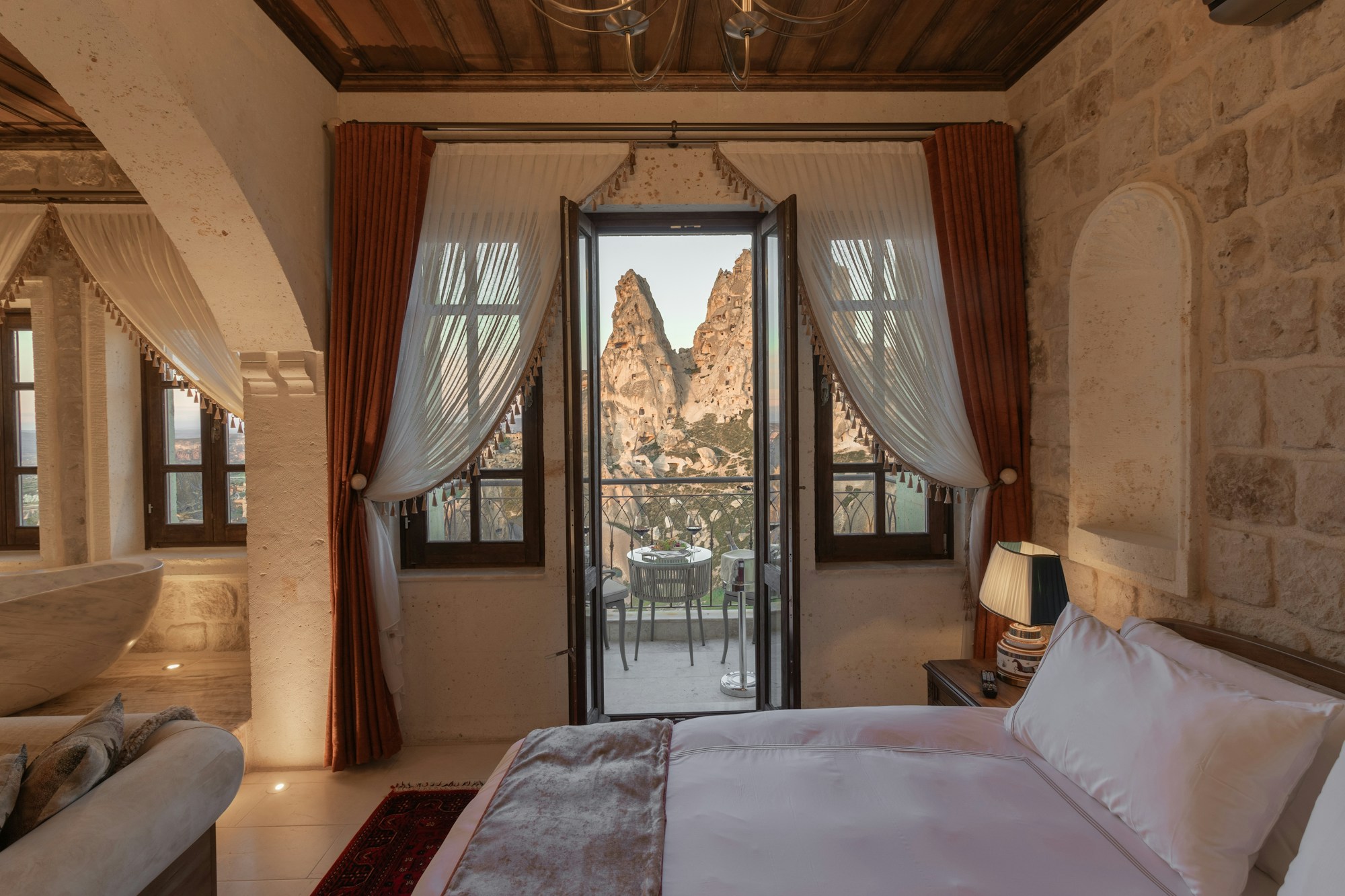Stone Arched Honeymoon Suite - Bedroom