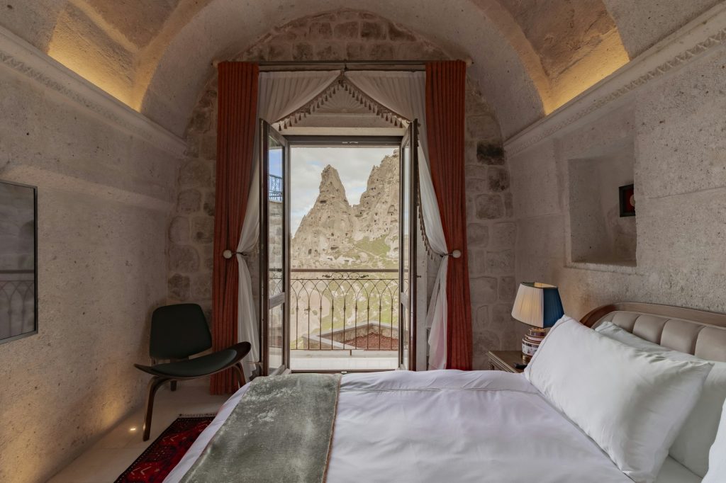 Stone Arched Luxury Suite Balcony - Bedroom