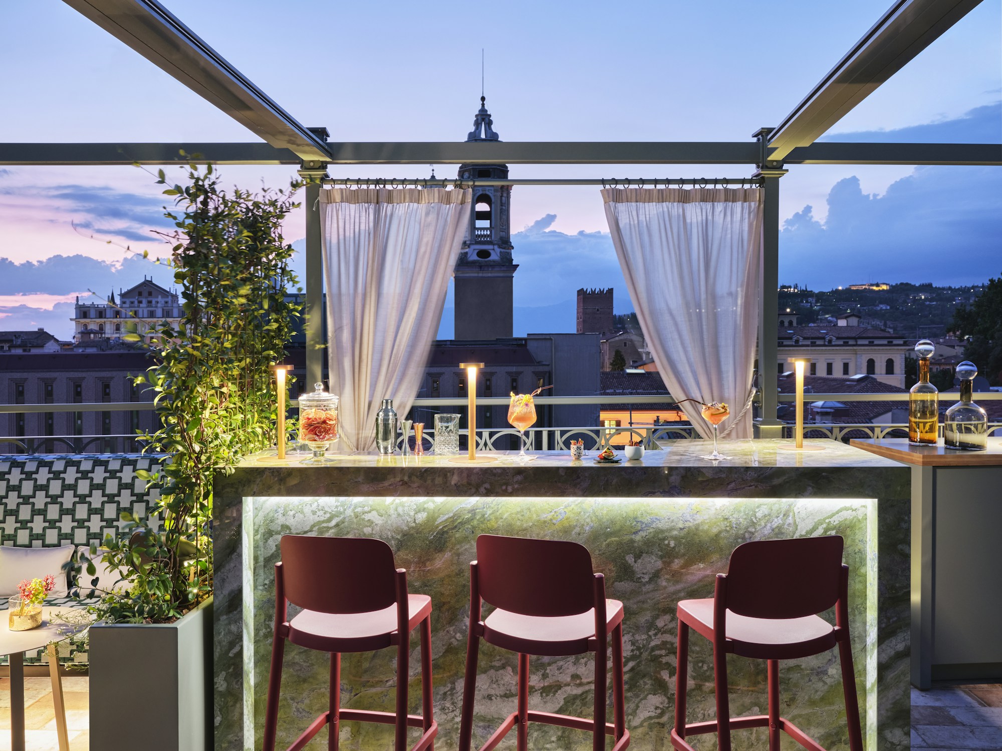 Terrazza Vista Verona at dusk