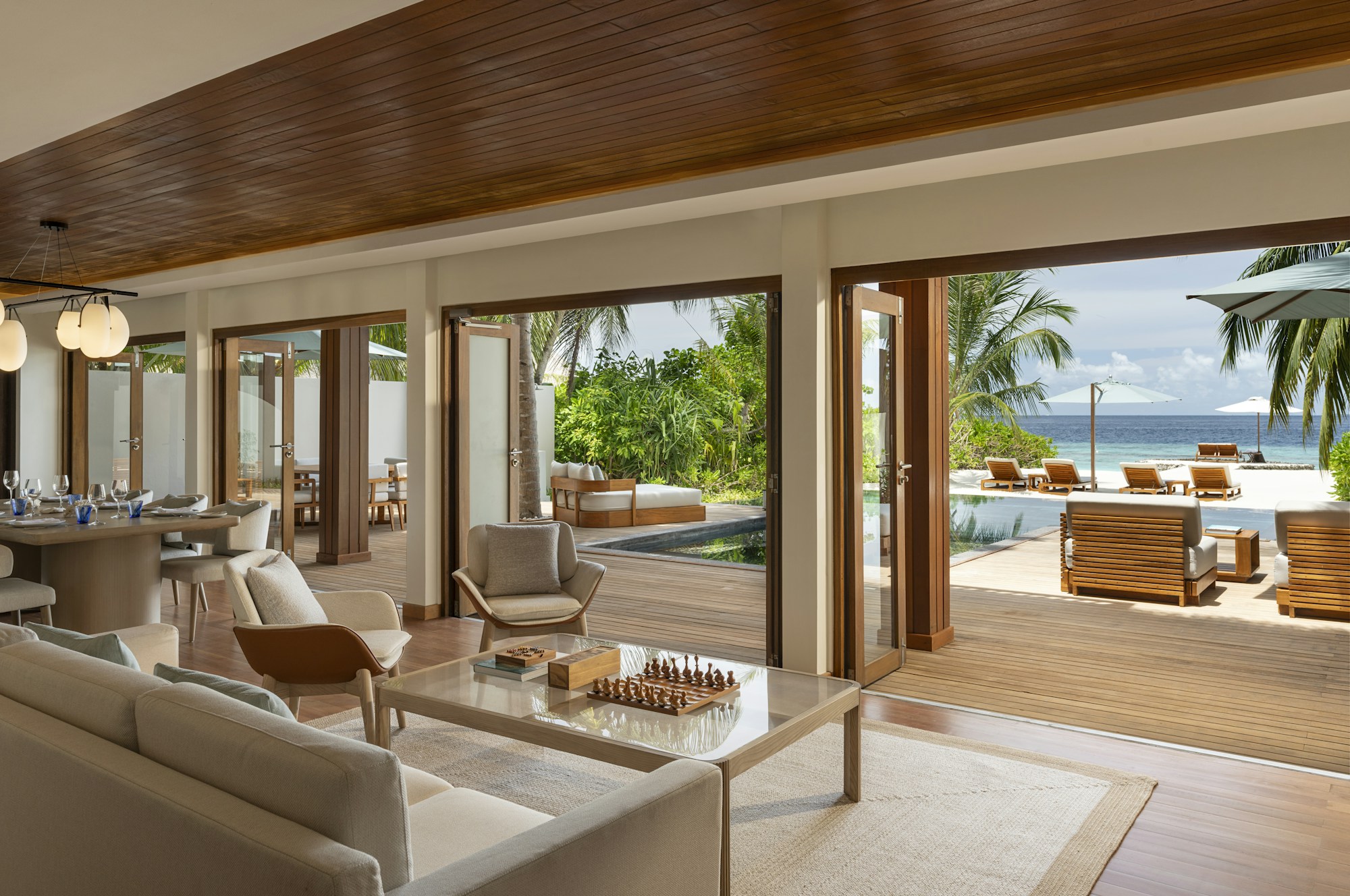 Two Bedroom Beach House with Pool - Living Area