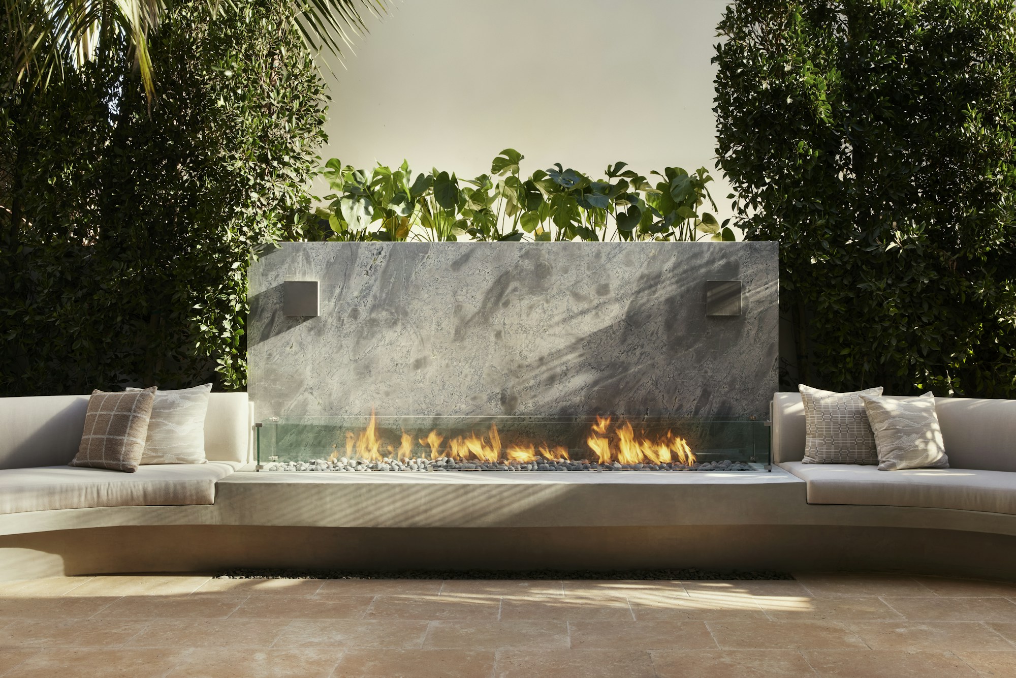 The Living Room Outdoor Fireplace