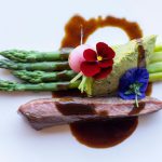 Lamb fillet, spring vegetables and pure Arabica coffee juice
